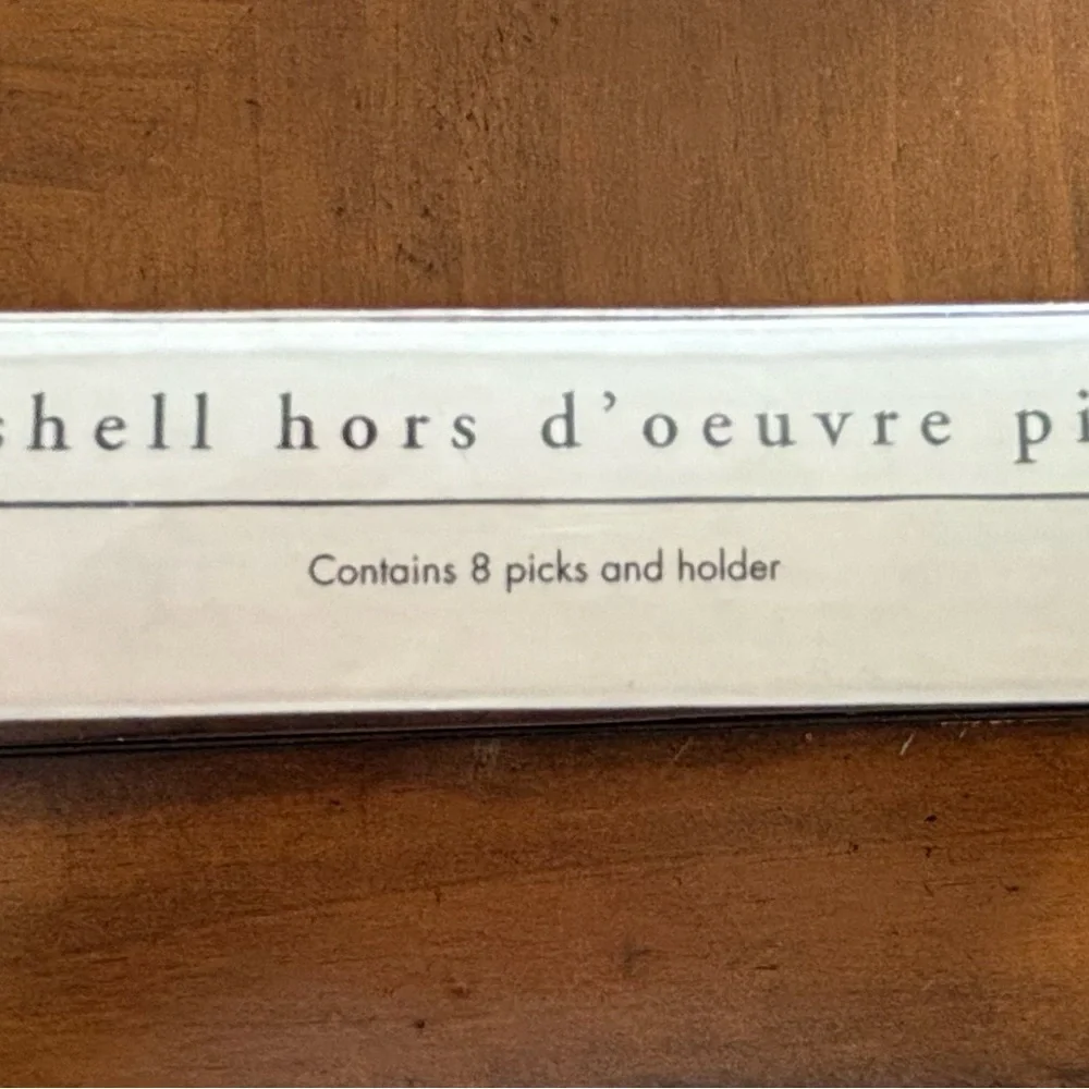 Pier 1 seashell hors d’oeuvre picks Utensil Set New hostess gift nautical set 2